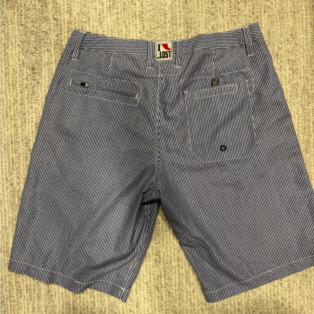 Men's Striped Blue Board Shorts - Picture 4 of 4
